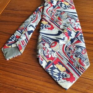 Vintage Italian silk car racing theme tie